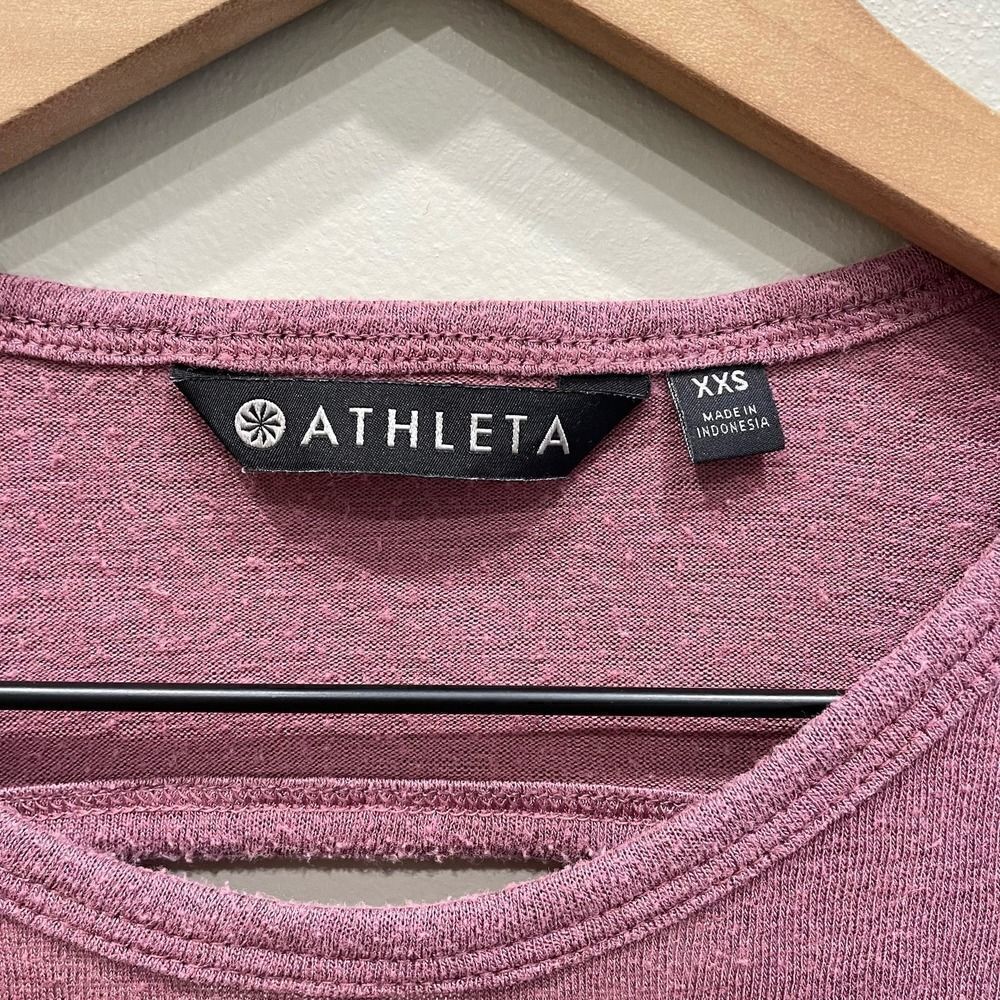 Athleta Pink Breezy Long Sleeve Back Cut Out Shirt - Size: XXS - Picture 3 of 6